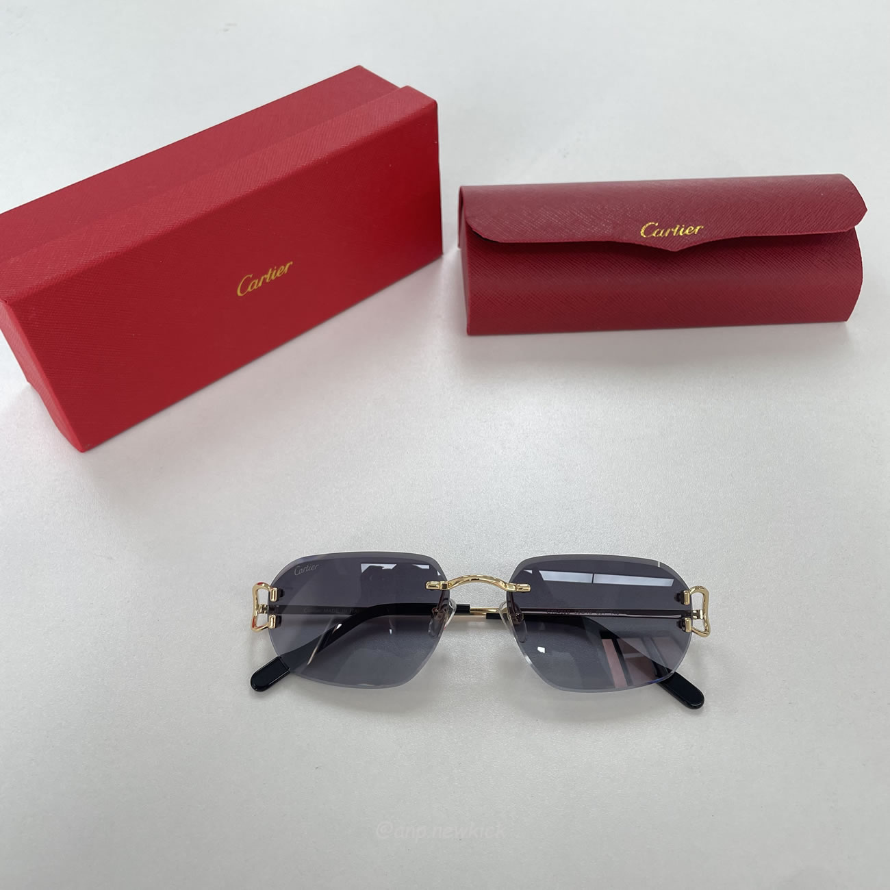 Cartier Eyewear Rimless Rectangle Frame Sunglasses (4) - newkick.cc